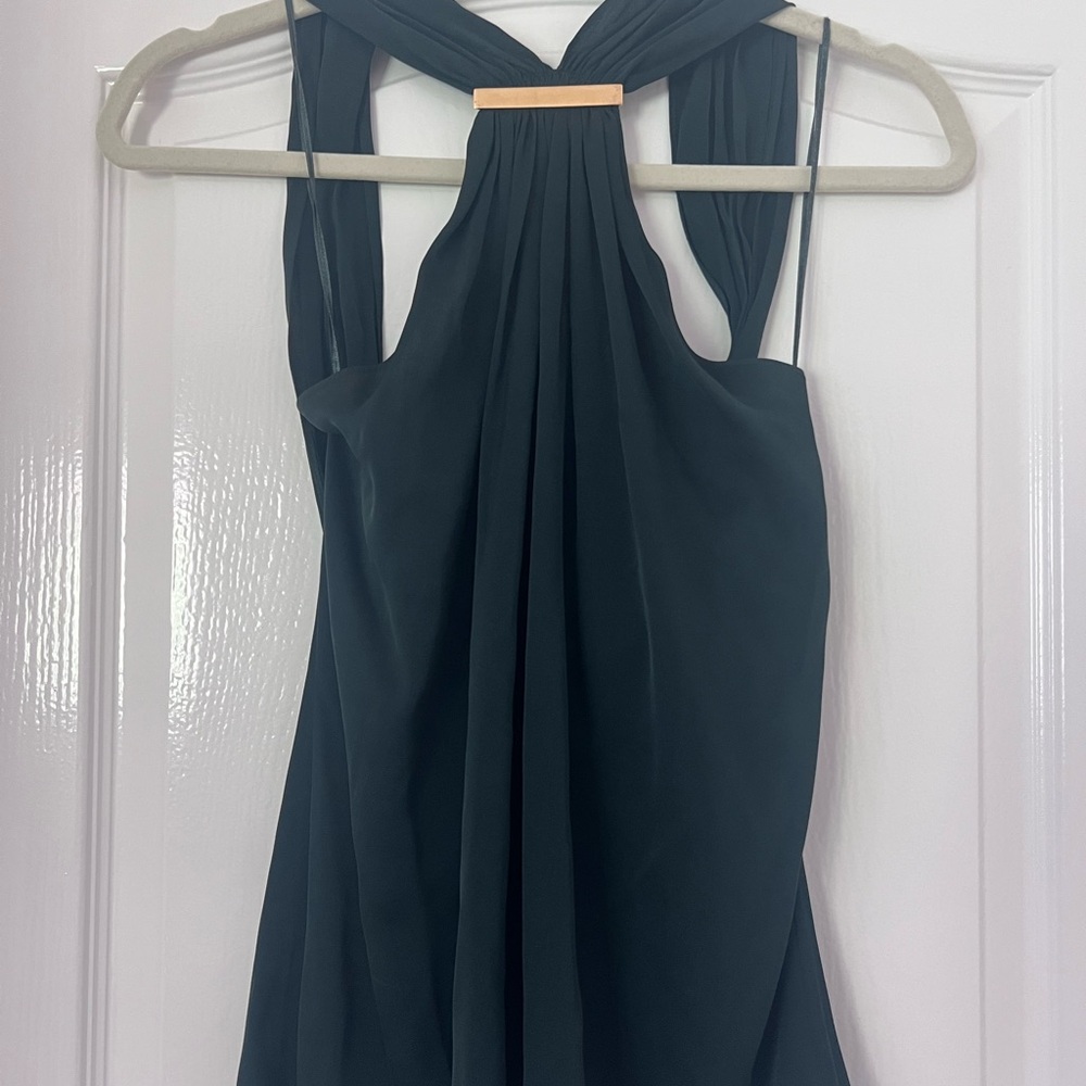 Trina Turk Teal Halter Draped Camisole